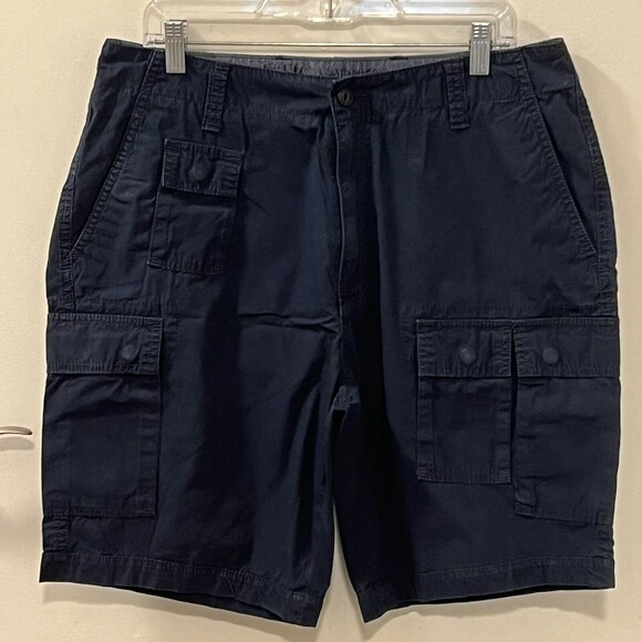 Nautica Mens Navy Blue Cargo Shorts 100% Cotton Size 34W - Picture 3 of 12